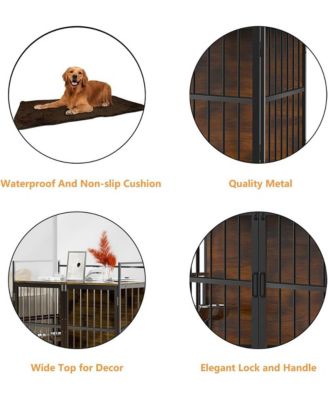 41 in. Indoor Heavy Duty Sturdy Dog Crate Furniture-Style Cages for Large Dogs