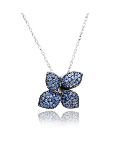 Украшения Suzy Levian New York Suzy Levian Sterling Sapphire Abstract Flower Pendant