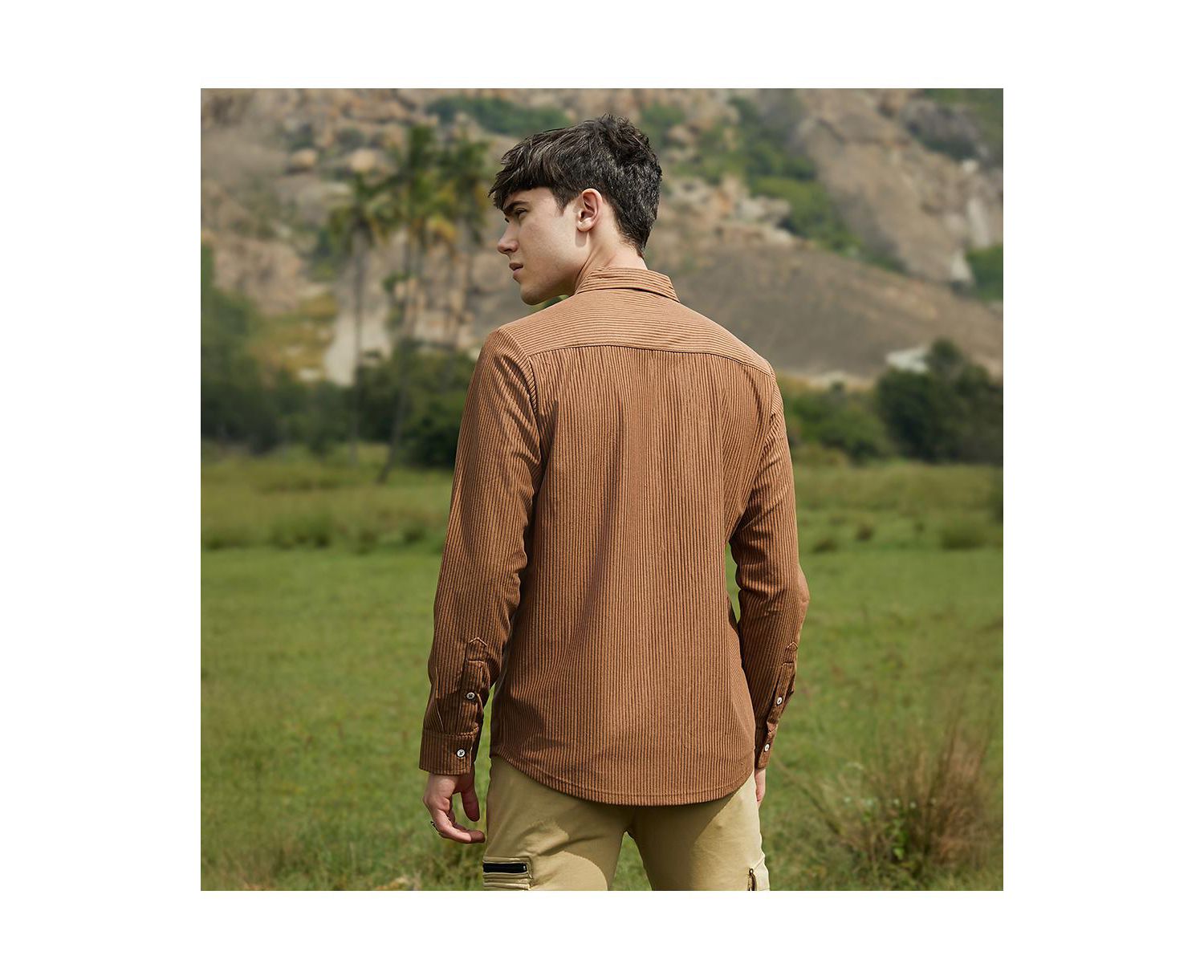 Men's Solid Ribbed Utility Shirt