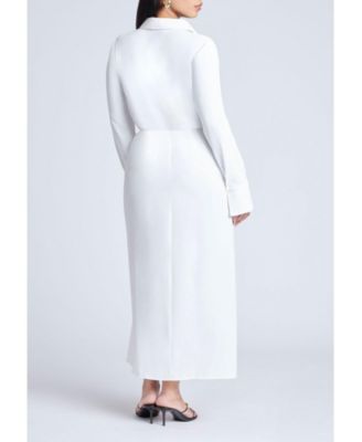 Women's Plus Size Collared Maxi Shirt Dress