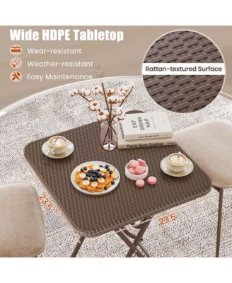 23.5" Square Folding Table Indoor Outdoor Foldable Plastic Table
