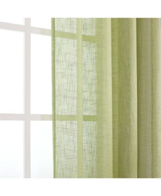 2 Pack Lux Thread Premium Woven Grommet Top Sheer Curtain Panels - Spice