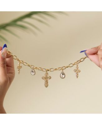 Crystal Cross Charm Bracelet