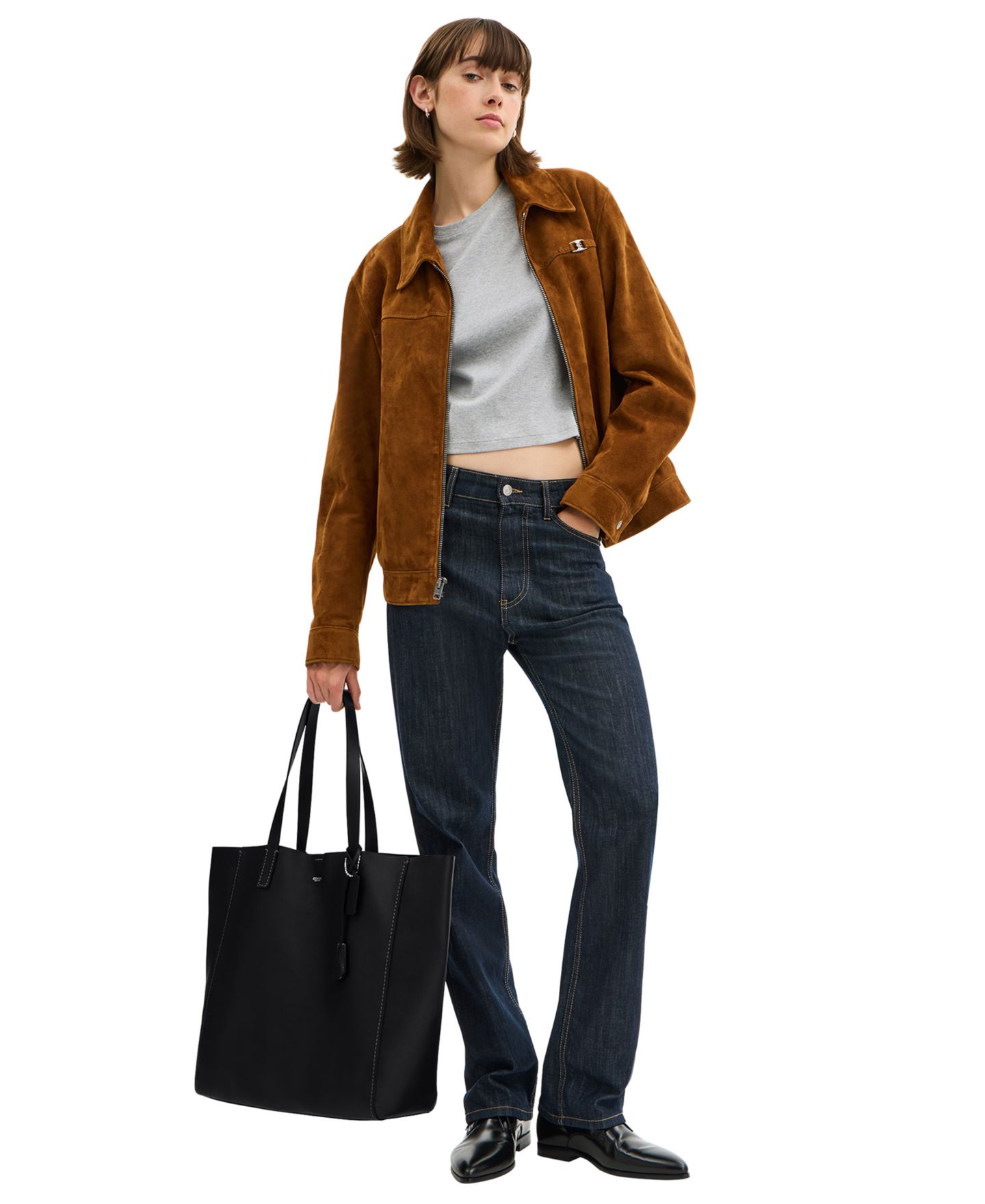 Женская сумка COACH Natural Grain Leather Broadway, цвет: Чёрный — фото 5