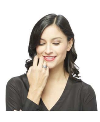 Suzy Levian Sterling Silver Sapphire Crossover Ring