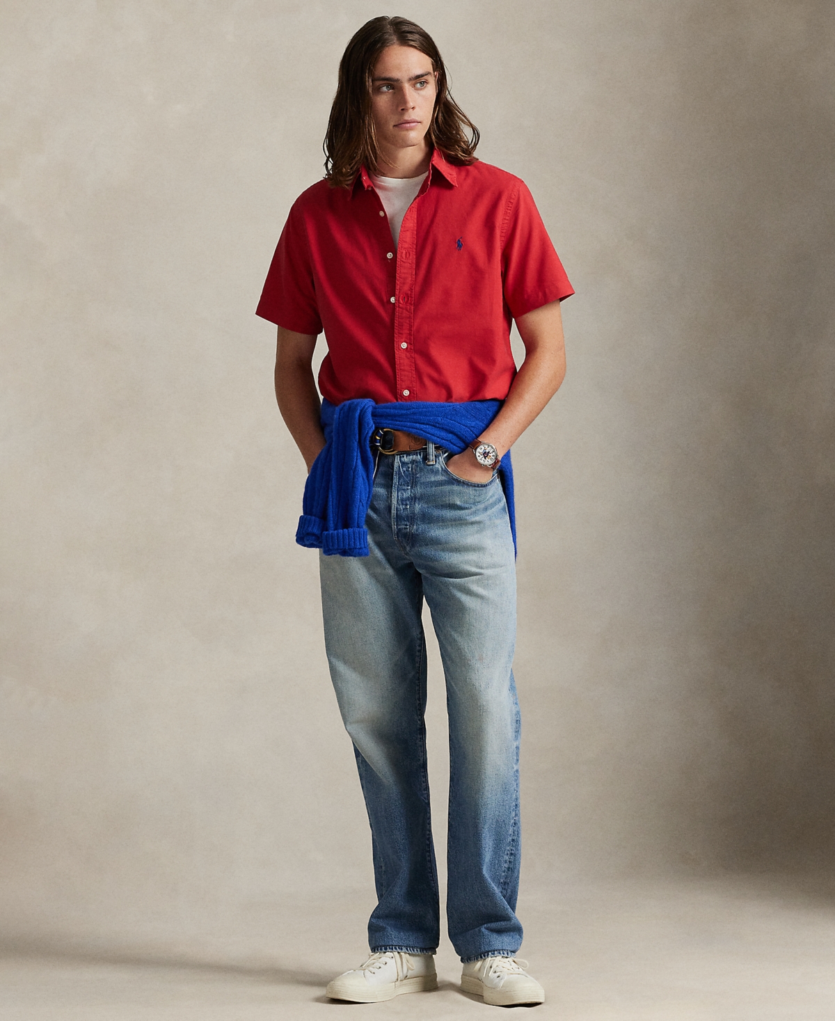 Polo Ralph Lauren Men's Classic Fit Garment-dyed Oxford Shirt In Red