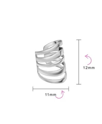 Set of 2 Geometric Ear Cuff Cartilage Clip Wrap Helix Earrings Gold Plated