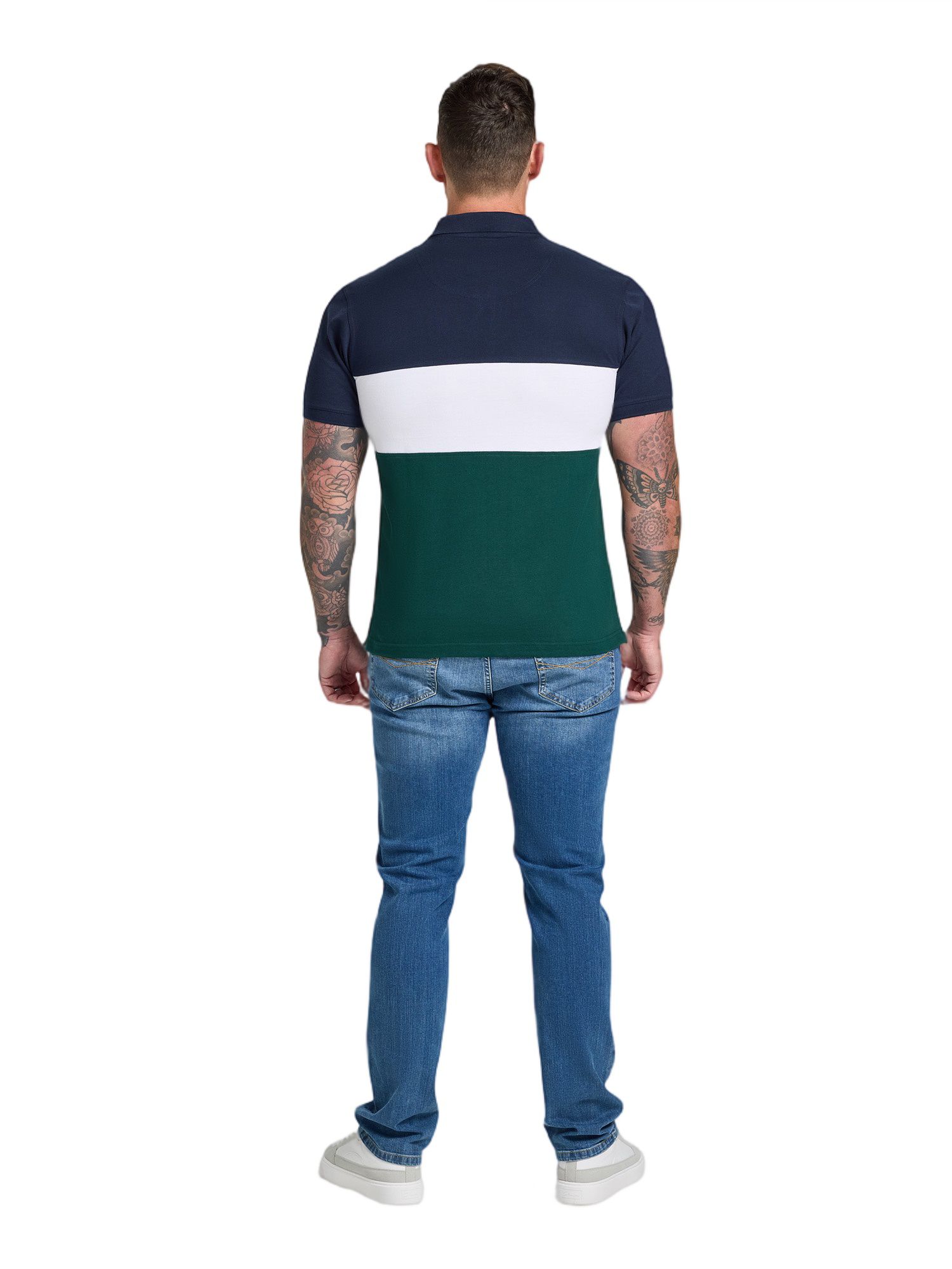 Men's Short Sleeve Cut and Sew Panel Pique Polo