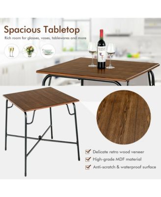 5PCS Bar Table Set Counter Height Dining Set w/ 4 Stools