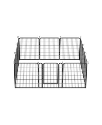 12 Black Panels 31.7 in H. Heavy Duty Metal Pet Exercise Pen with Door for Outdoor, Indoor