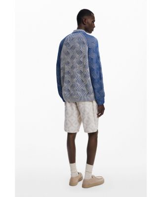 Men's Heathered polo sweater