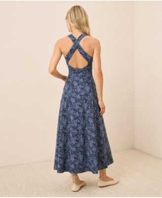 Fit & Flare Open Back Maxi Dress