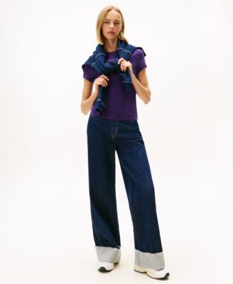 Women's Crewneck Slim Bling Linear T-Shirt