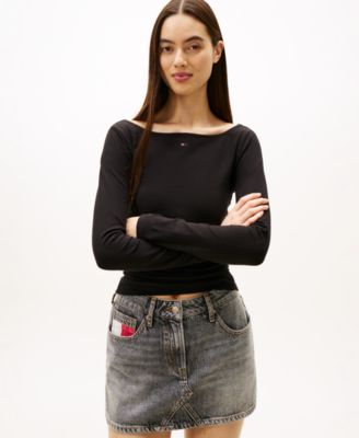 Women's Slim Flag Bling Long Sleeve T-Shirt