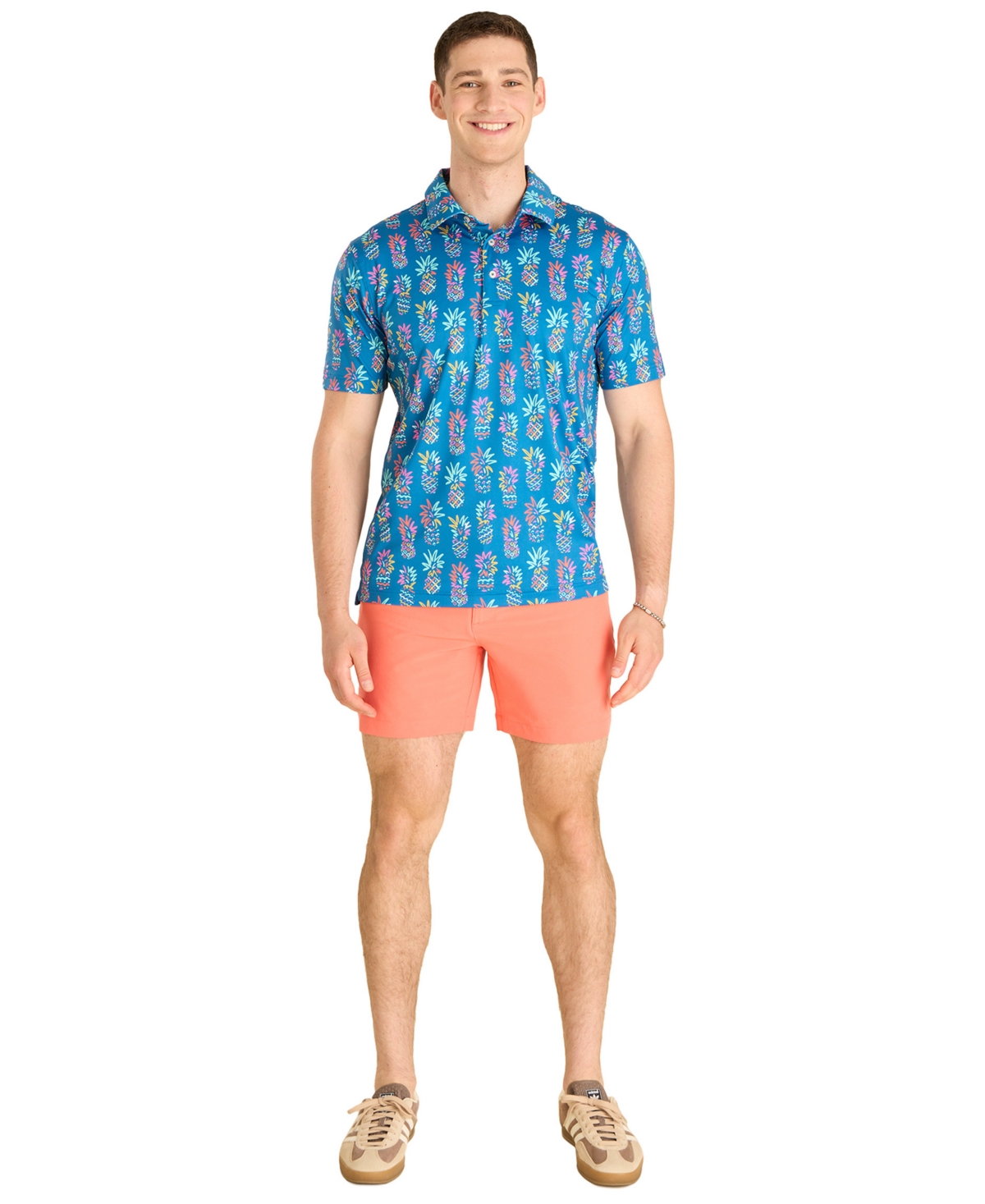 Chubbies Men's The Pineapple Sketch Performance Polo Shirt In Blue