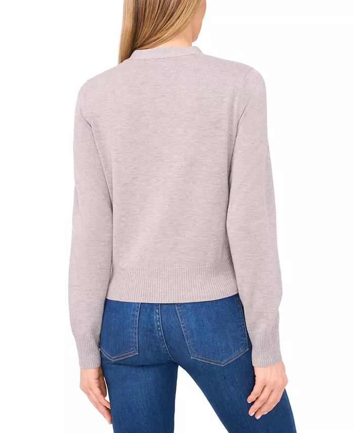 Women's Tie Neck Cardigan Sweater - thumbnail 9
