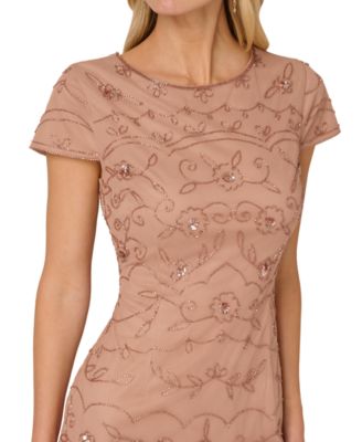 Women's Boat-Neck Beaded Sheath Dress