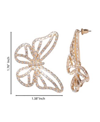 Textured Butterfly Stud Earrings in Gold-Tone