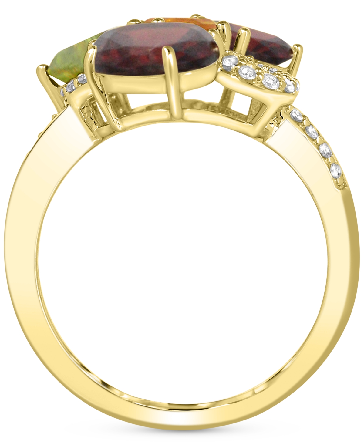 Macy's Multi-color 5-1/5 Ct. T.w. Statement Ring In 14k Rose Gold Plated Sterling Silver In Gold