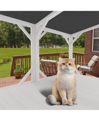 43.3 in. Outdoor Cat Enclosure for Sunbathing, Napping and Viewing, Window Perch in Ancient White