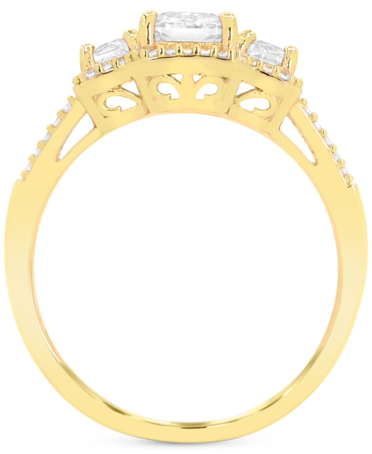 Macy's Lab Grown Sapphire (1-1/3 Ct. T.w) And Lab Grown White Sapphire (1/8 Ct. T.w) Ring In Sterling Silve In White