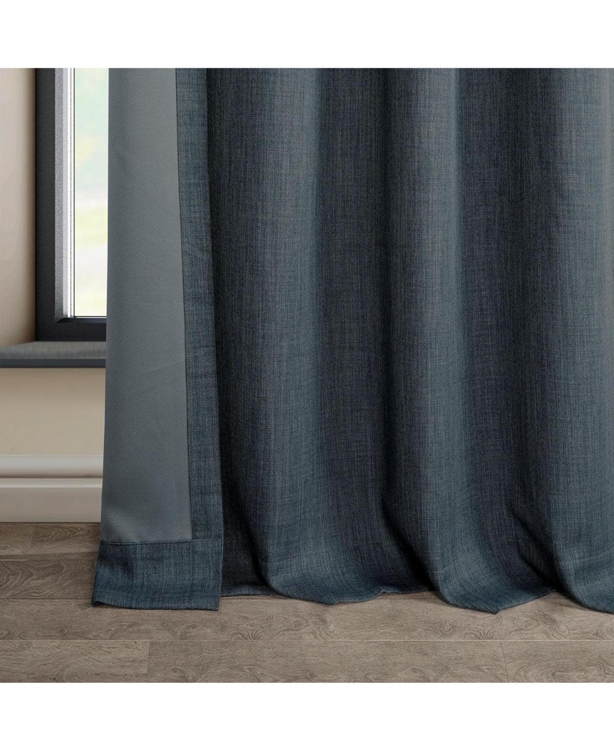 Half Price Drapes Grommet Textured Faux Linen Room Darkening Curtain