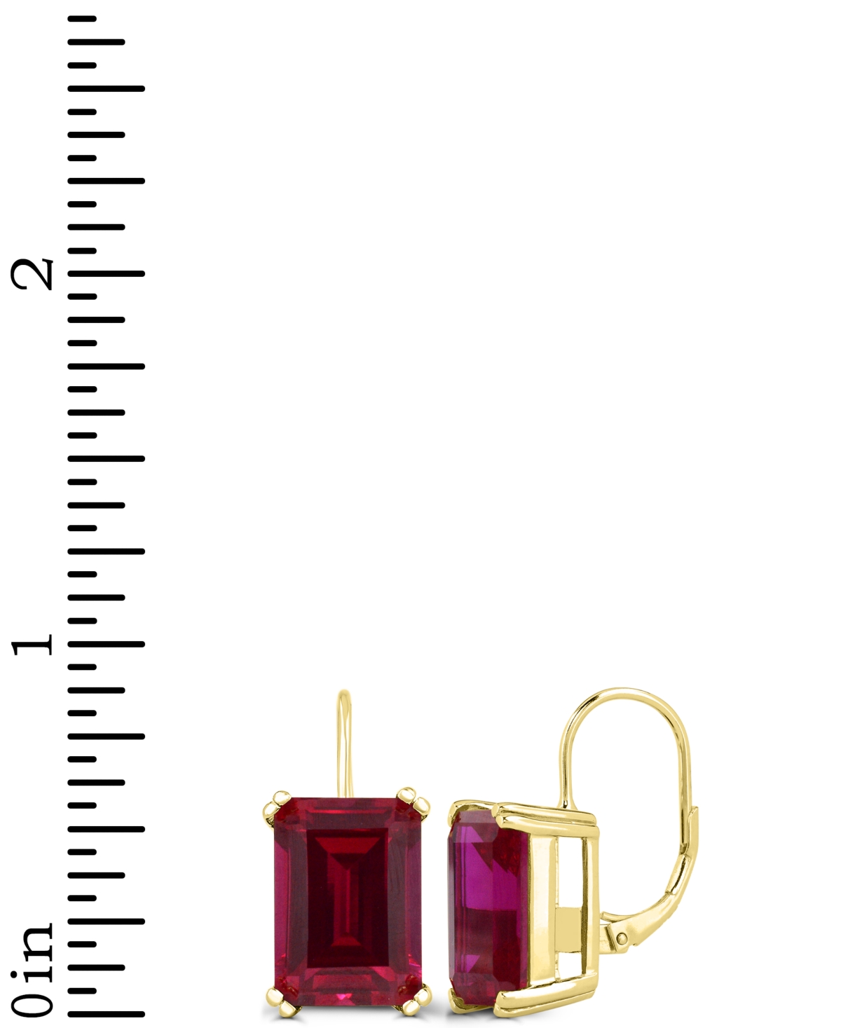 Macy's Onyx Leverback Hoop Earrings In 14k Gold-plated Sterling Silver In Red