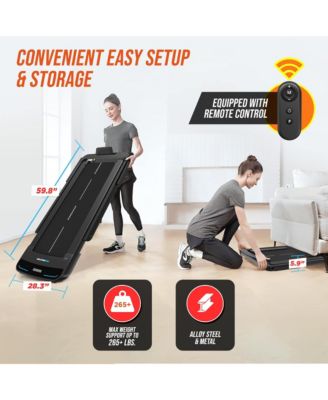 RunMaster 2-in-1 Folding Treadmill – Portable Under-Desk Electric Walking Pad with 2.5HP Motor, Foldable Handle & Large Belt – Space-Saving Design for Walking or Jogging – Black