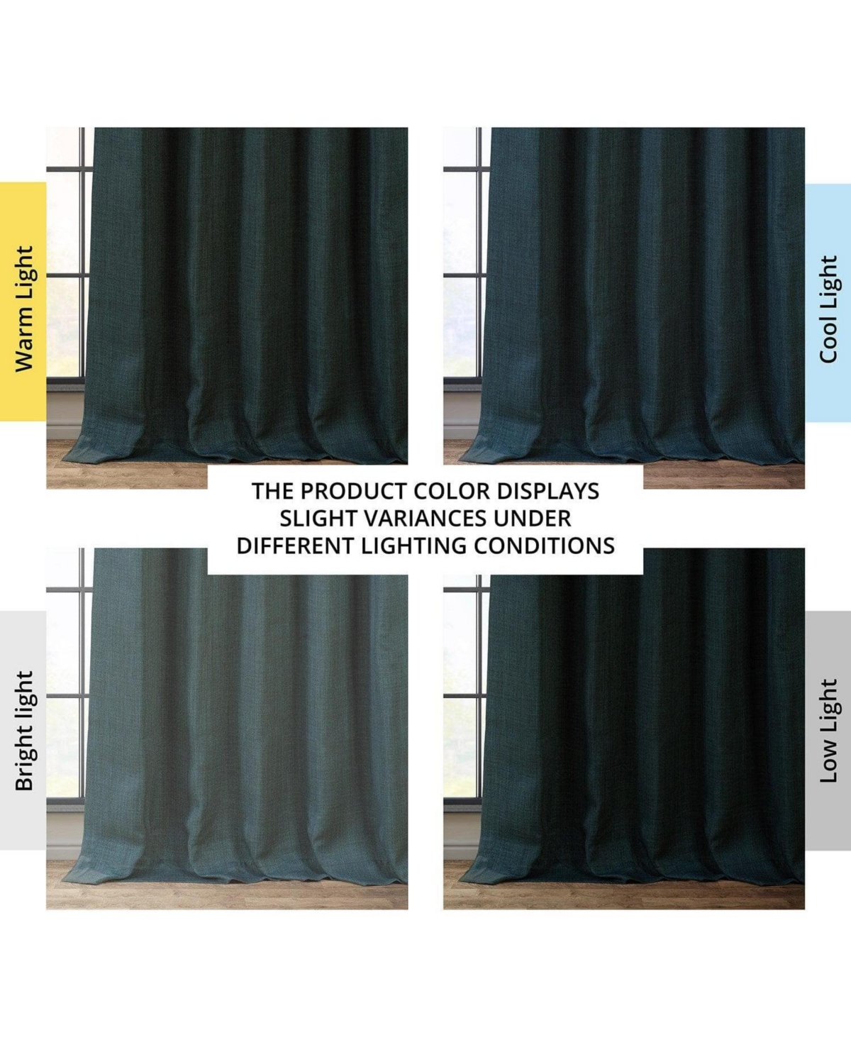 Half Price Drapes Textured Faux Linen Room Darkening Curtain
