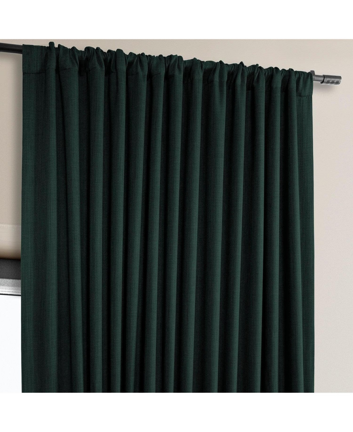 Half Price Drapes Extra Wide Textured Faux Linen Room Darkening Curtain
