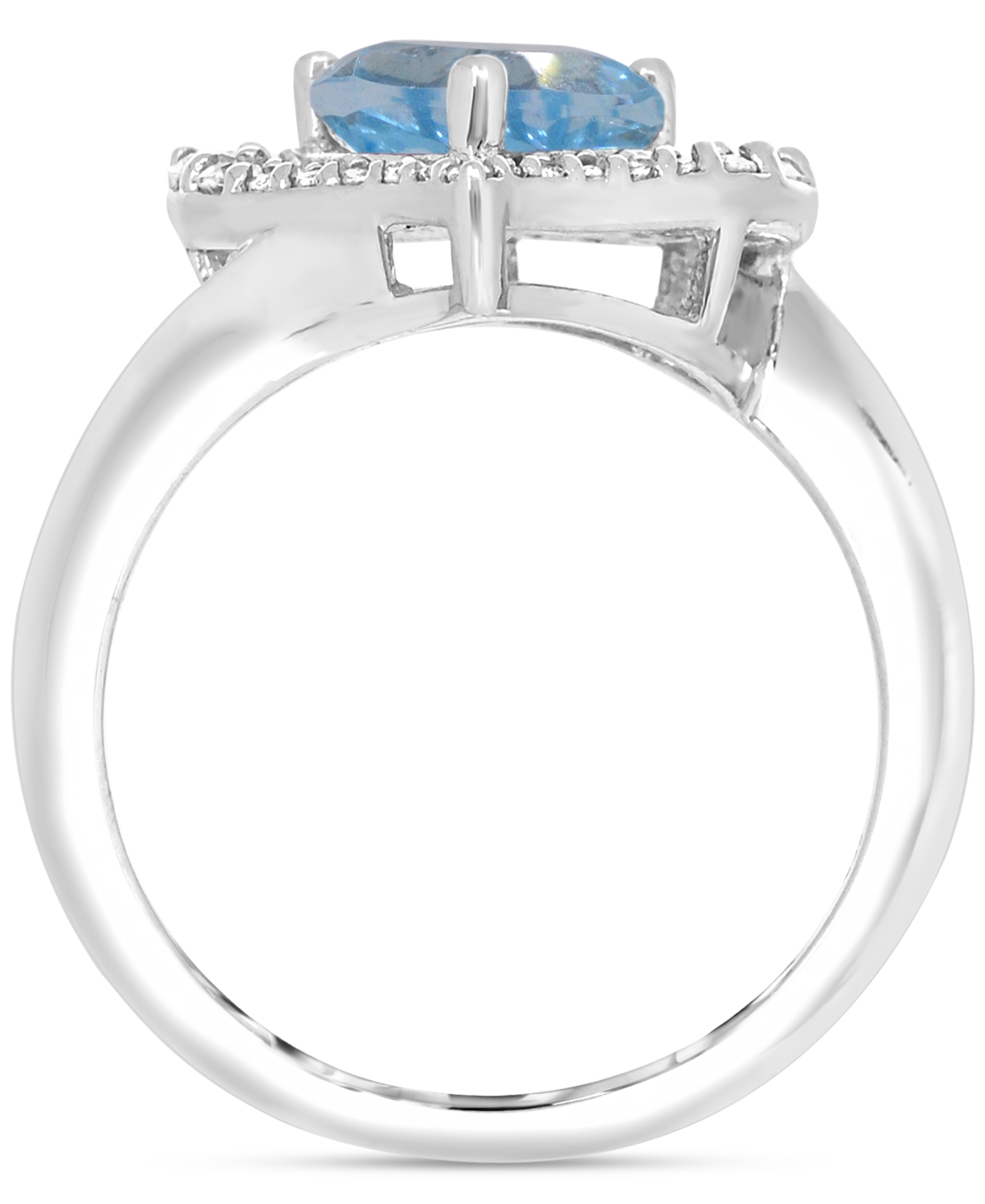 Macy's Women's Heart Ring In Sterling Silver In Blue