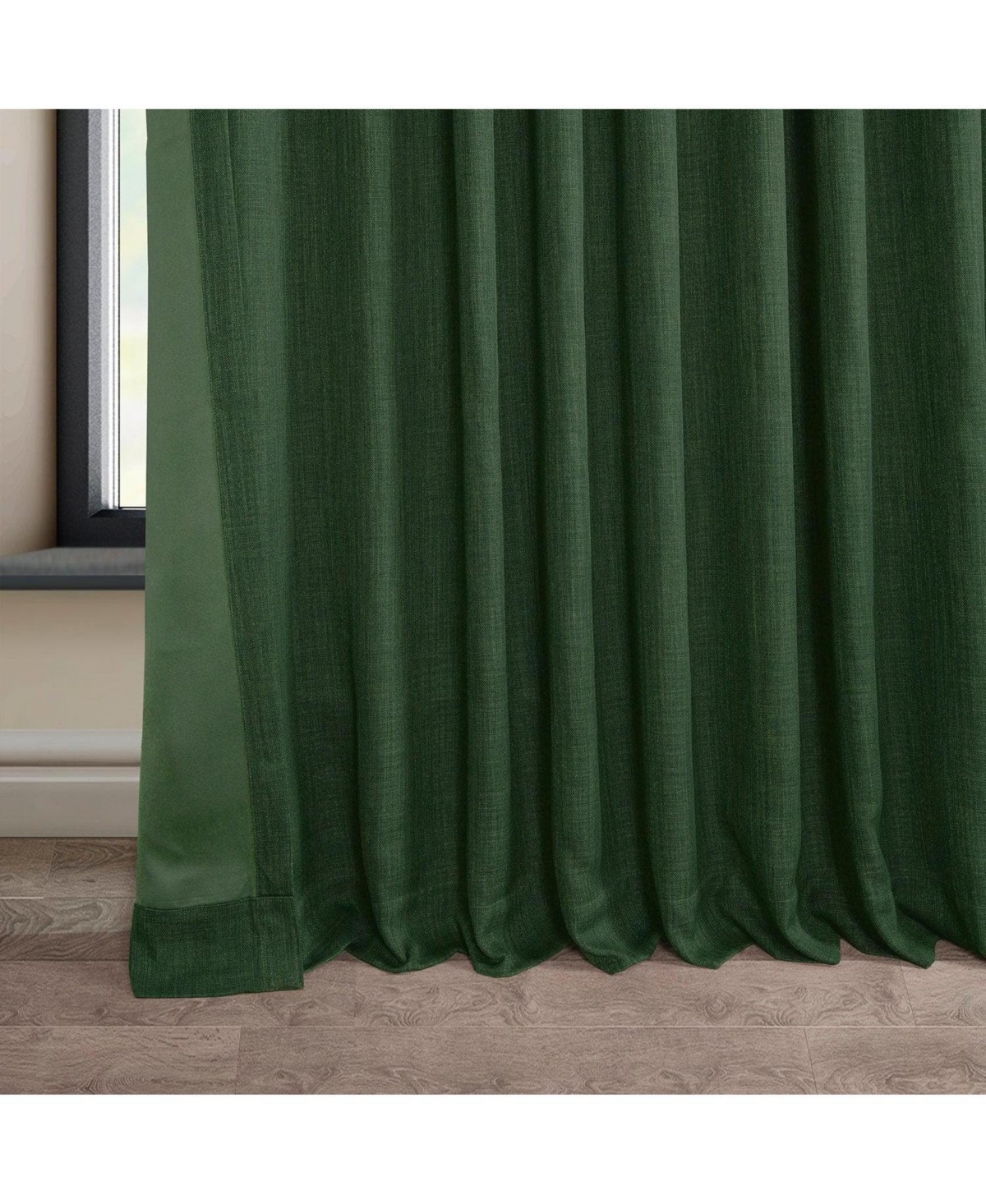 Half Price Drapes Extra Wide Textured Faux Linen Room Darkening Curtain