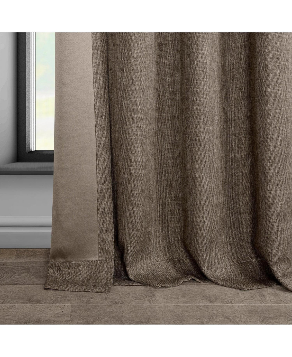 Half Price Drapes Grommet Textured Faux Linen Room Darkening Curtain