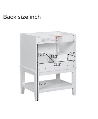 24&amp;#x22; Solid Wood Bathroom Vanity with Sink, Drawer and Open Shelf