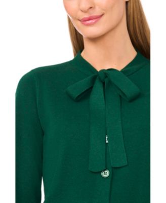 Women's Tie Neck Cardigan Sweater