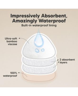 14pk Organic Nursing Pads, Reusable Nipple Pads for Breastfeeding, Washable Breast Pads + Wash Bag