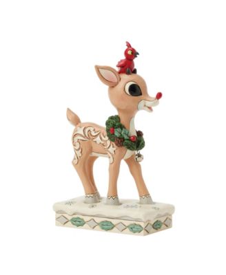 Woodland Rudolph with Red Bird Figurine