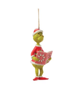 Grinch with Book Ornament