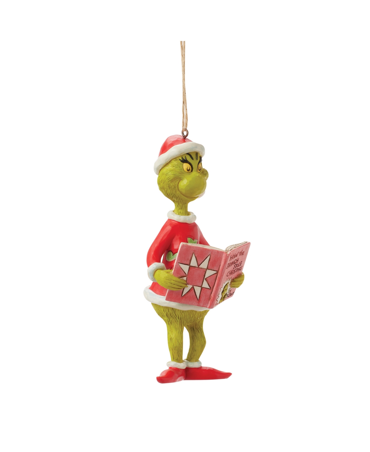 Jim Shore Grinch With Book Ornament In Multi
