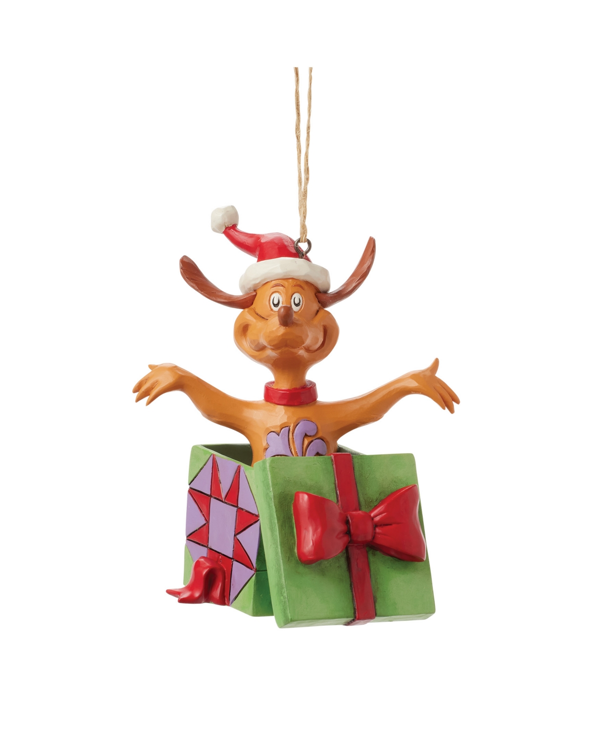 Jim Shore Grinch Max In Present Hanging Ornament In Multi
