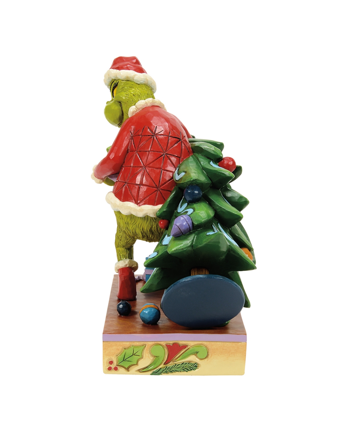 Jim Shore Grinch Carrying Stealing Tree Figurine In Multi