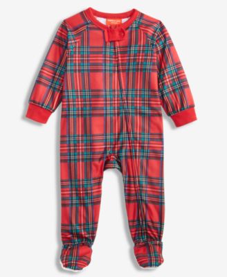 Infant Brinkley Plaid Cotton Matching Family Pajamas Onesie, Created for Macy's