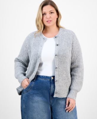 And Now This - Plus Size Button Cardigan, Macy's Exclusive