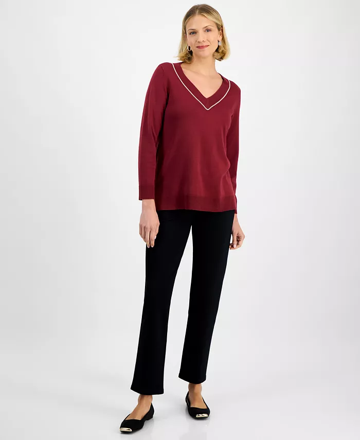 Women's Beaded-Neck Sweater - thumbnail 2