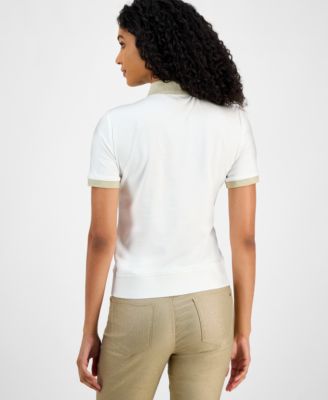 Women's Cotton Shine-Collar Polo Top