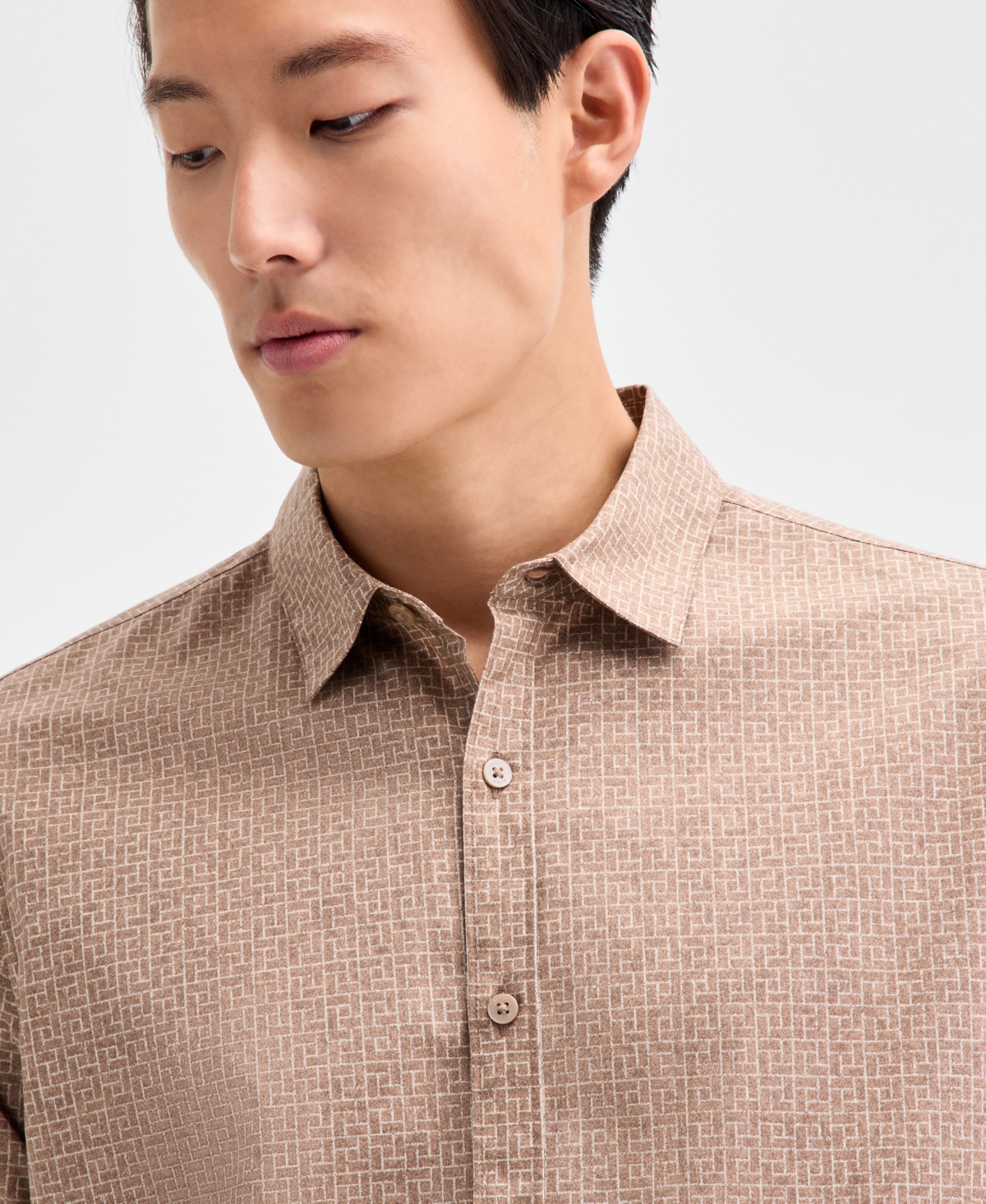 Alfani Men's Long Sleeve Basket-Weave Button-Front Shirt, Macy's Exclusive