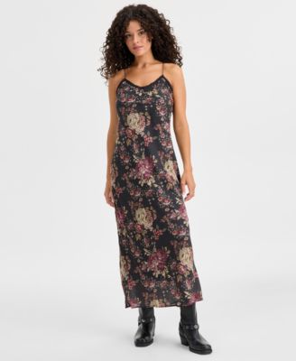 Lucky Brand - Women's Lace-Up Slip Midi Dress