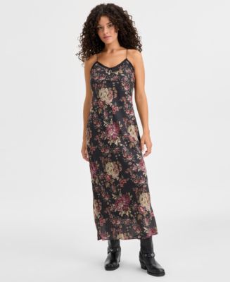 lucky brand lace trim midi slip dress Lucky Brand Women's Lace-Up Slip Midi Dress