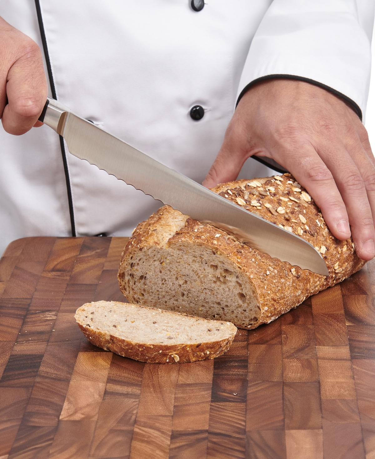 Cat Cora Cutlery-pro 9" Triple-rivet Handle Forged Serrated Bread Knife In Multi
