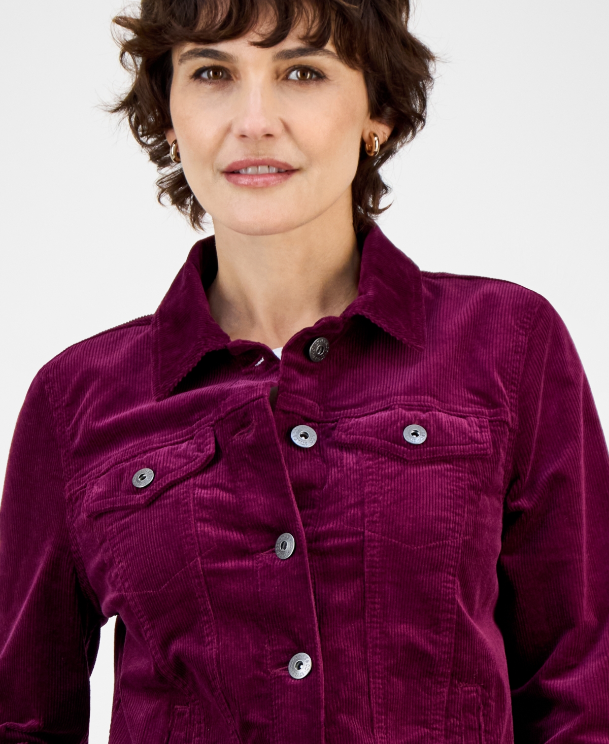 Style & Co Women's Classic Denim Jacket, Created For Macy's In Animal Print